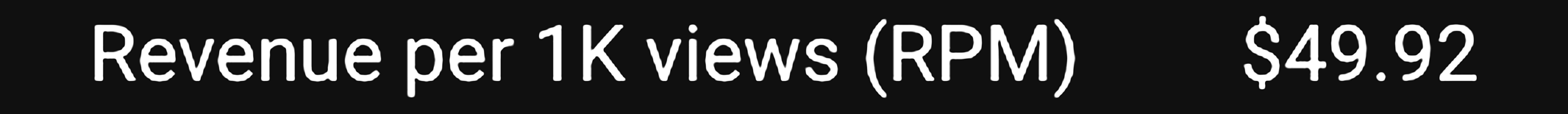 Revenue per thousand views of $49.92